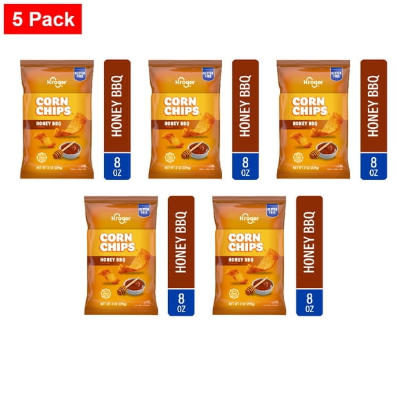 Kroger Honey BBQ Flavored Corn Chips 8 oz - 5 Pack