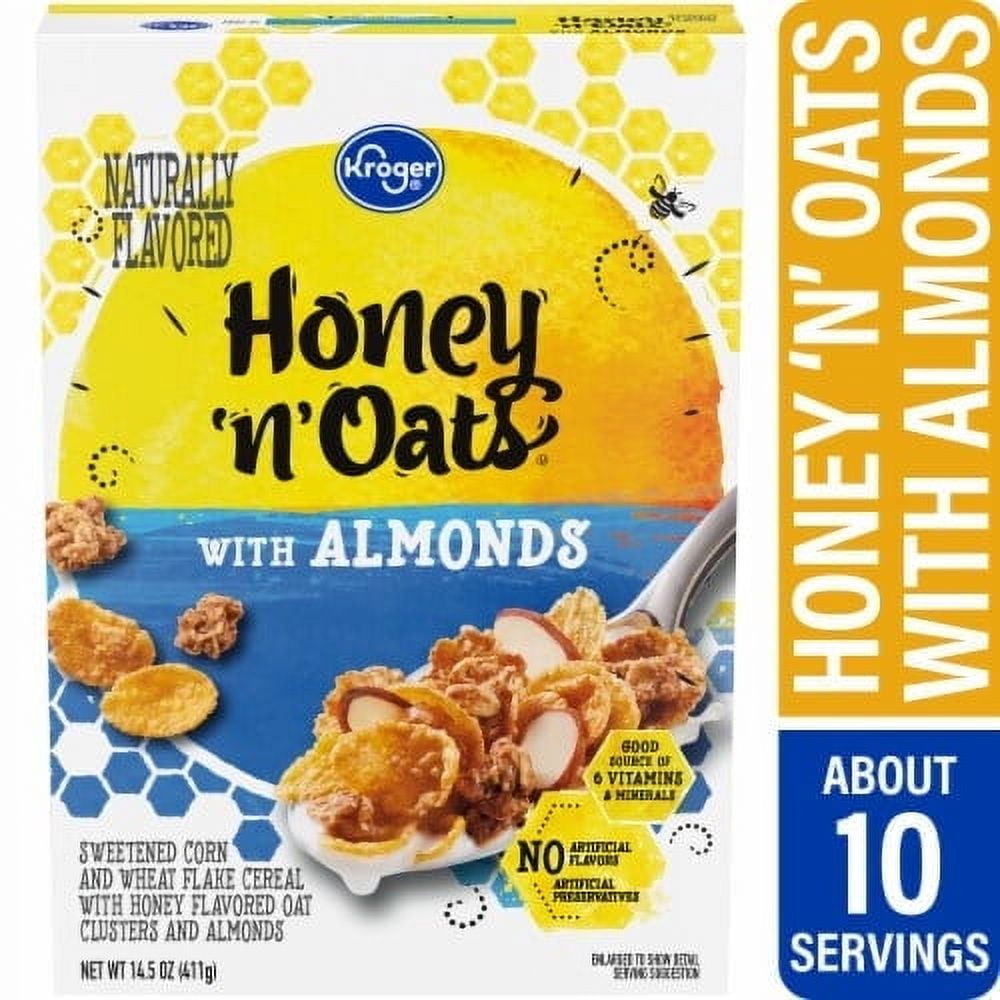 Kroger Honey N' Oats with Almonds Cereal 14.5 oz Pack of 2 - Walmart.com