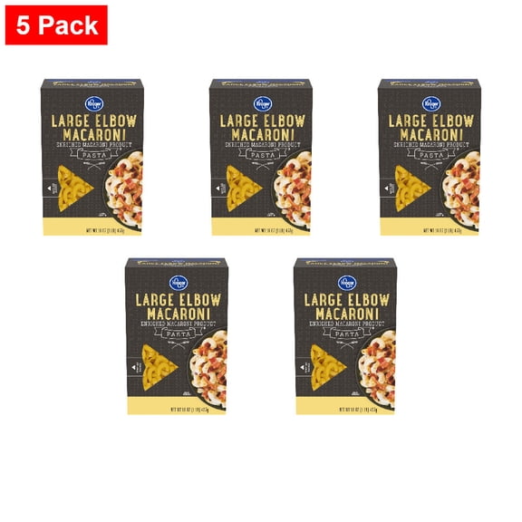 Kroger Large Elbow Macaroni Pasta 16 oz - 5 Pack