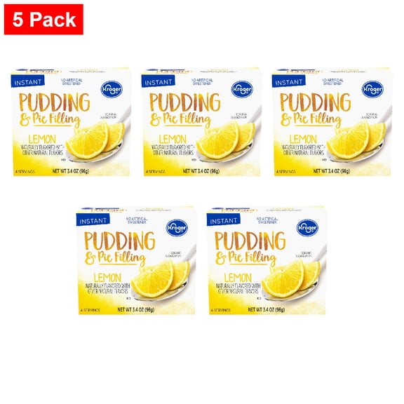 Kroger Lemon Pudding & Pie Filling 3.4 oz - 5 Pack