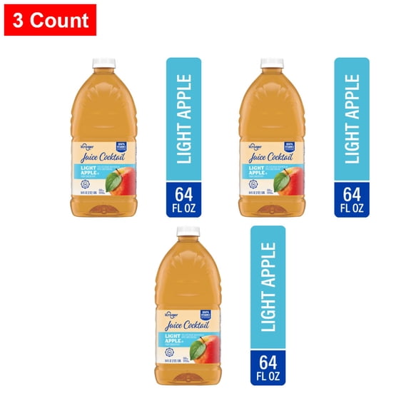 Kroger Light Apple Juice Cocktail 64 fl oz - 3 count