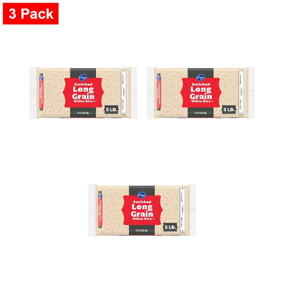 Kroger Long Grain Rice 5 lb - 3 Pack