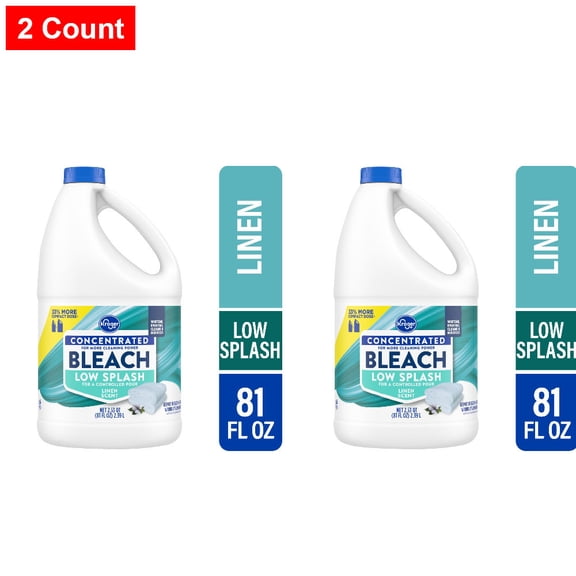 Kroger Low Splash Linen Scent Concentrated Bleach 81 fl oz - 2 count