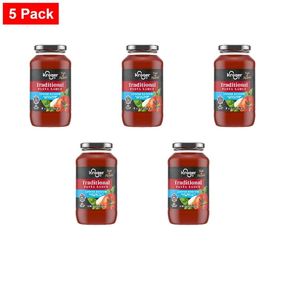 Kroger Lower Sodium Traditional Pasta Sauce 24 oz - 5 Pack