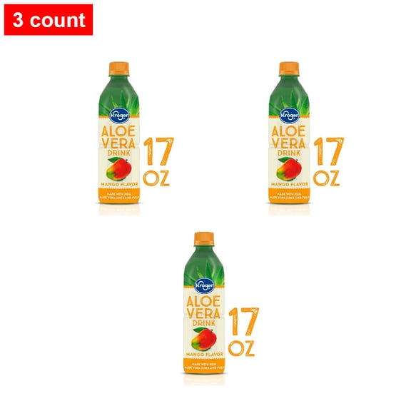 Kroger Mango Flavor Aloe Vera Juice Drink 17 fl oz - 3 count