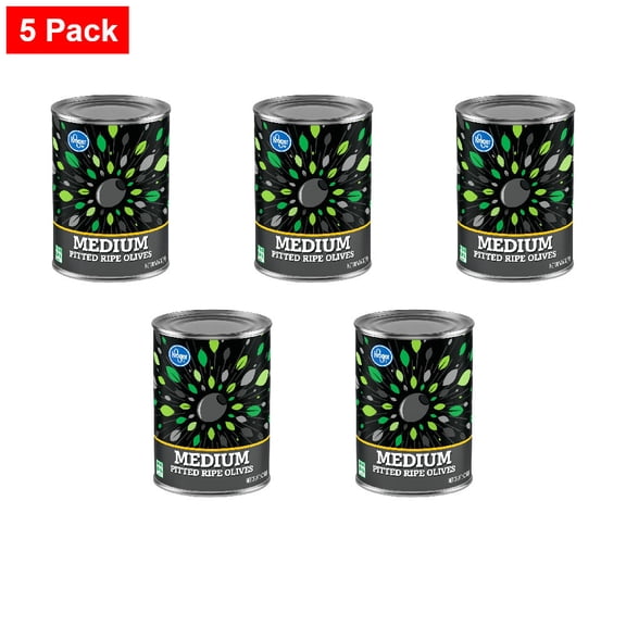 Kroger Medium Pitted Ripe Black Olives 6 oz - 5 Pack