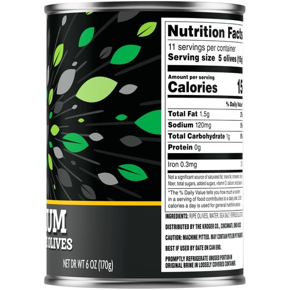 Kroger Medium Pitted Ripe Black Olives 6 oz - Pack of 1