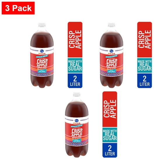 Kroger Mercado Manzana Crisp Apple Soda 2 liter - 3 Pack