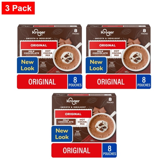 Kroger Milk Chocolate Flavored Hot Cocoa Mix 8 ct / 11 oz - 3 Pack