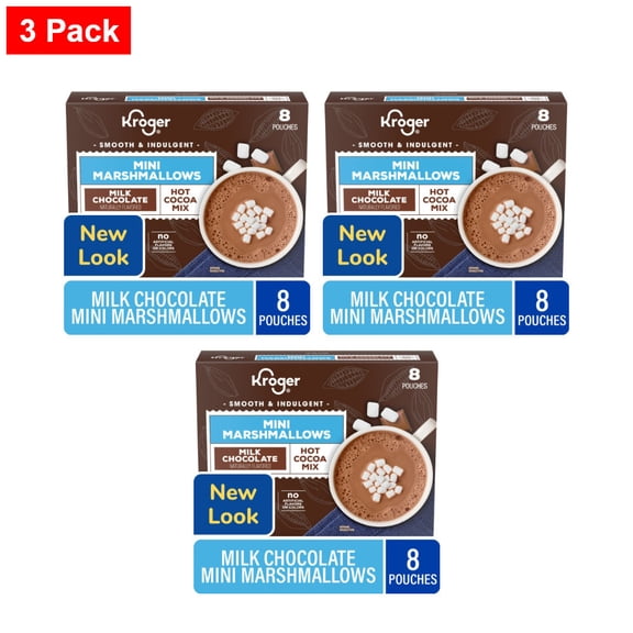 Kroger Mini Marshmallows Milk Chocolate Flavored Hot Cocoa Mix 8 ct / 11 oz - 3 Pack