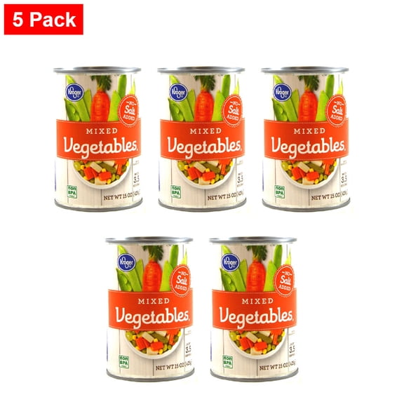 Kroger No Salt Added Mixed Vegetables 15 oz - 5 Pack