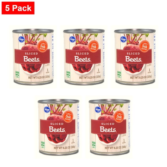 Kroger No Salt Added Sliced Beets 8.25 oz - 5 Pack