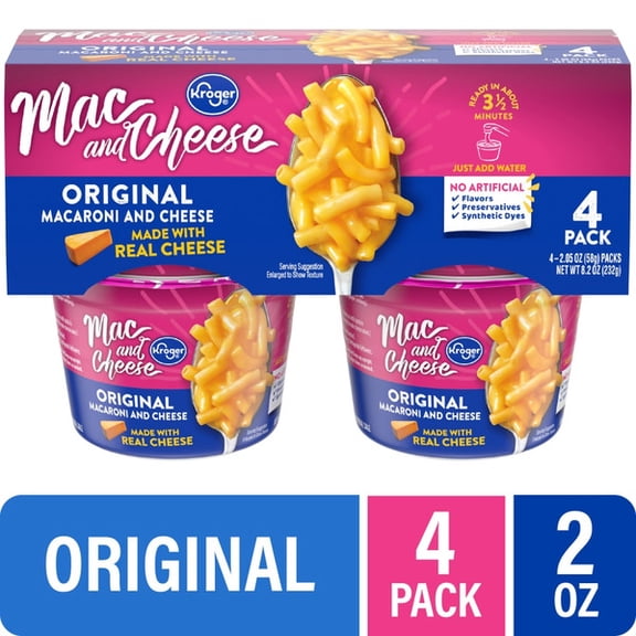 Kroger Original Mac and Cheese 2.05 oz - 4 Cup/Tub/Bowl