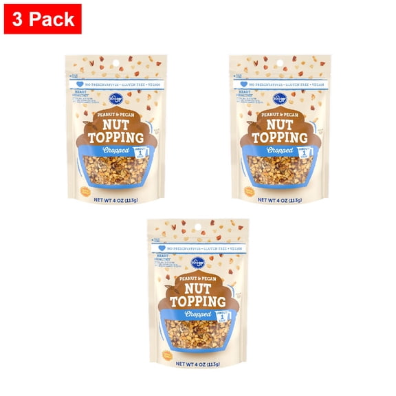 Kroger Peanut and Pecan Chopped Nut Topping 4 oz - 3 Pack