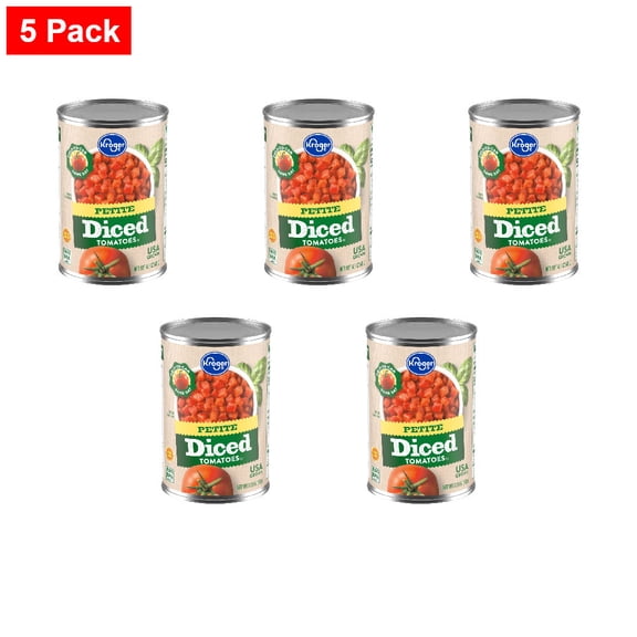 Kroger Petite Diced Tomatoes 14.5 oz - 5 Pack