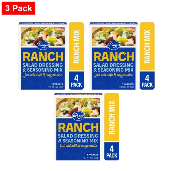 Kroger Ranch Salad Dressing & Seasoning Mix Packet 4 ct / 1 oz - 3 Pack