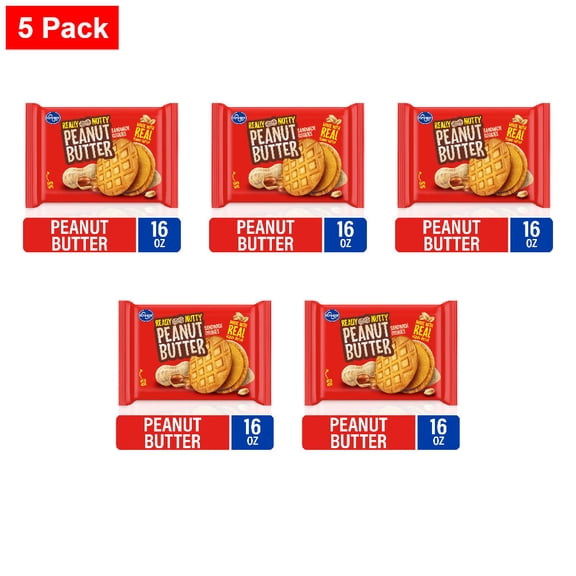 Kroger Really Nutty Peanut Butter Sandwich Cookies 16 oz - 5 Pack