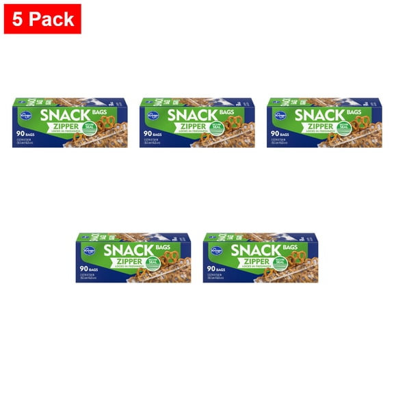 Kroger Reclosable Snack Bags 90 ct - 5 Pack