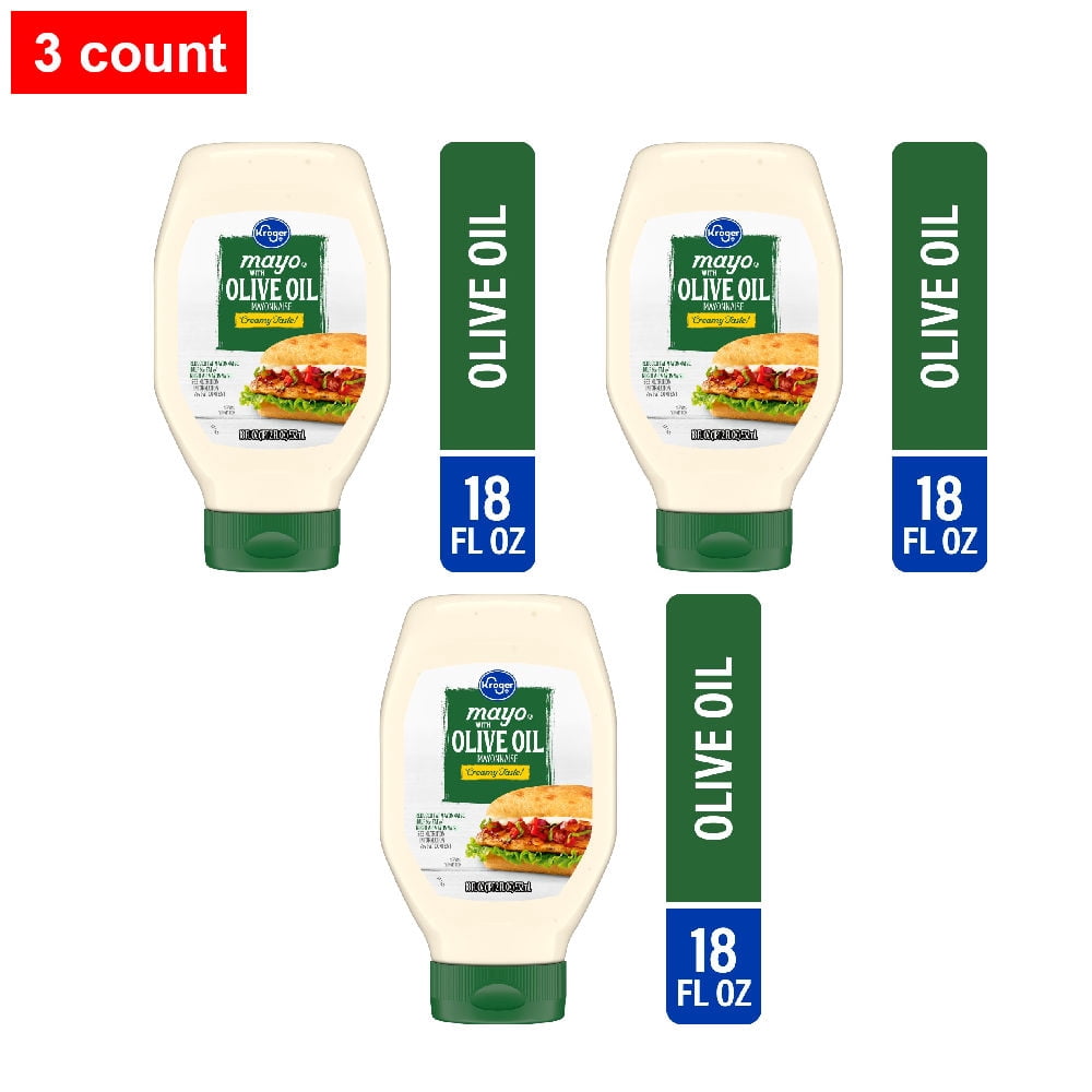 Kroger Reduced Fat Mayo with Olive Oil 18 fl oz - 3 count