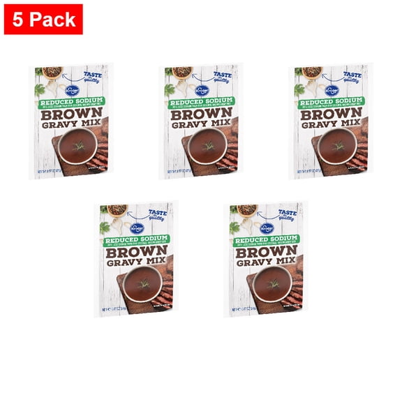 Kroger Reduced Sodium Brown Gravy Mix 0.87 oz - 5 Pack