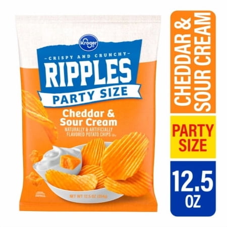 Kroger Ripples Cheddar & Sour Cream Potato Chips Family Size 12.5 oz