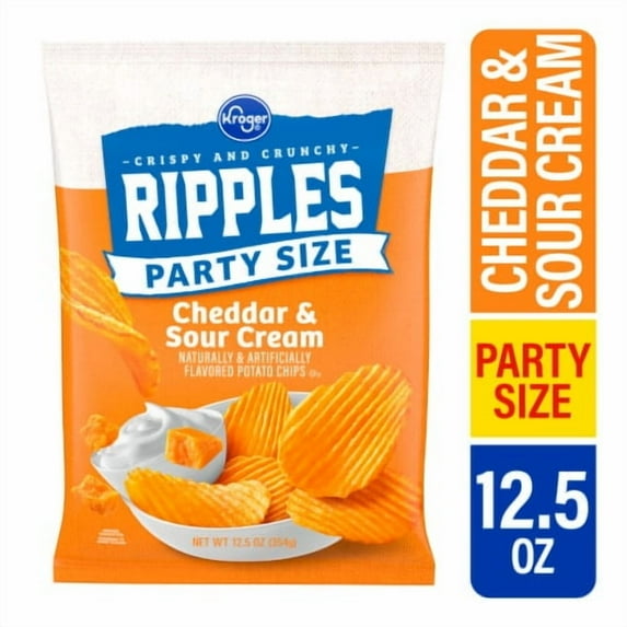Kroger Ripples Cheddar & Sour Cream Potato Chips Family Size 12.5 oz