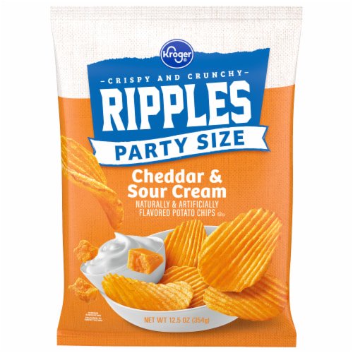 Kroger Ripples Cheddar & Sour Cream Potato Chips Family Size 12.5 oz