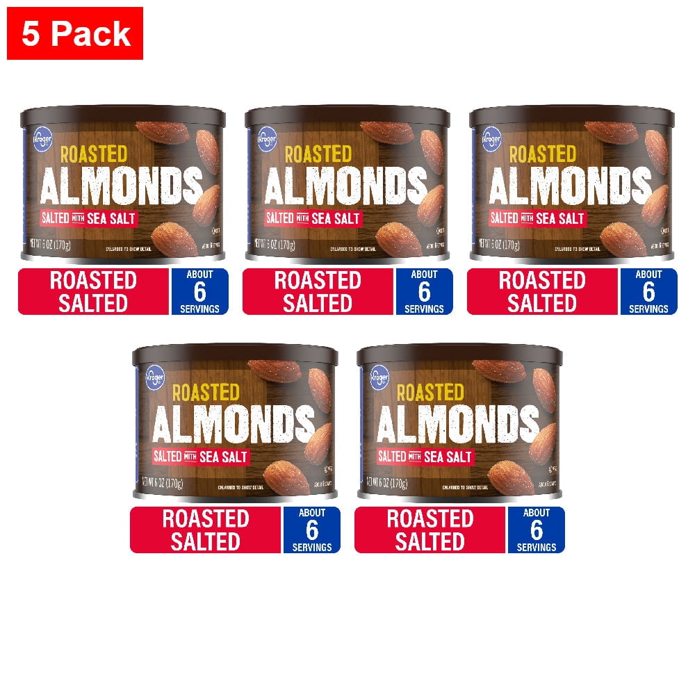 Kroger Roasted Sea Salted Almonds 6 oz - 5 Pack