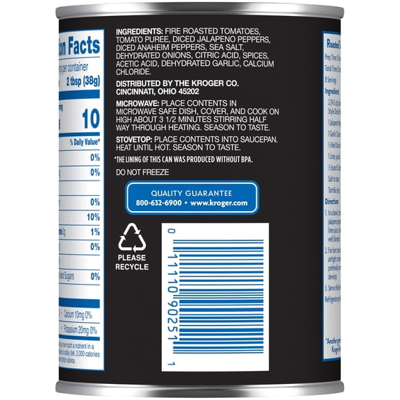 Kroger Salsa Style Fire Roasted Diced Tomatoes 14.5 oz - Pack of 1