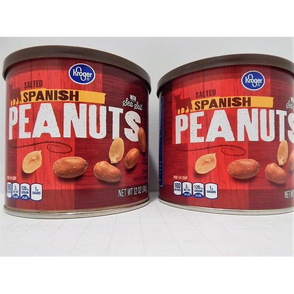 Kroger Salted Spanish Peanuts GGA1 With Sea Salt (2 Cans)