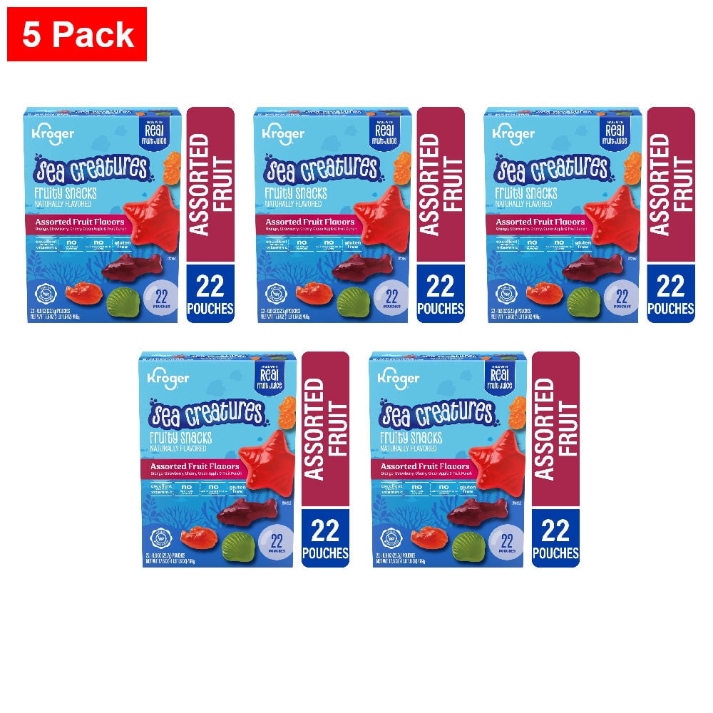 Kroger Sea Creatures Fruity Snacks 22 ct / 0.8 oz - 5 Pack