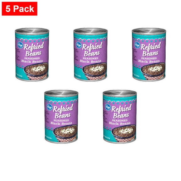 Kroger Seasoned Refried Black Beans 16 oz - 5 Pack