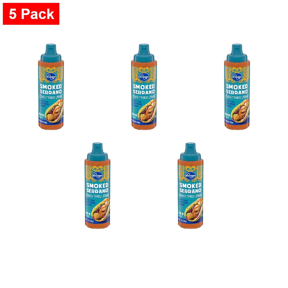 Kroger Smoked Serrano Hot Street Taco Sauce 8 oz - 5 Pack