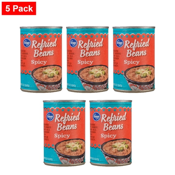 Kroger Spicy Refried Beans 16 oz - 5 Pack