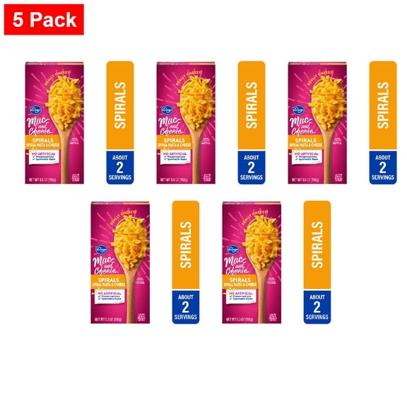 Kroger Spiral Macaroni and Cheese 5.5 oz - 5 Pack