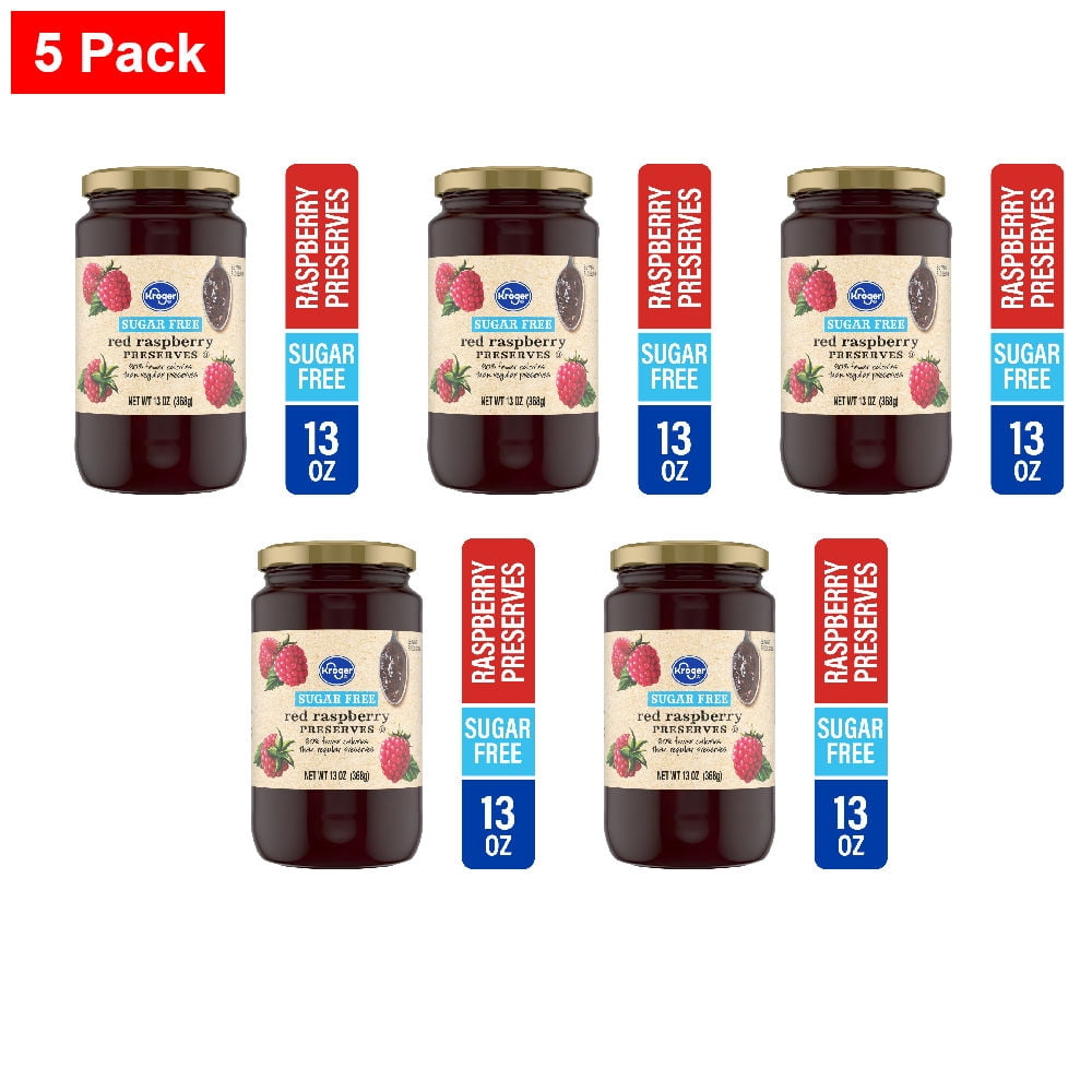 Kroger Sugar Free Raspberry Preserves 13 oz - 5 Pack