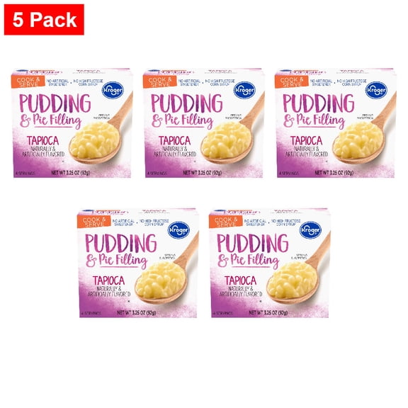 Kroger Tapioca Pudding & Pie Filling 3.25 oz - 5 Pack