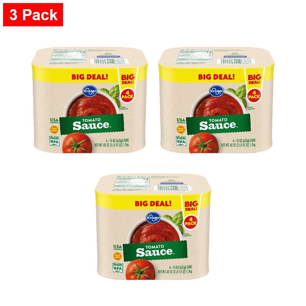 Kroger Tomato Sauce 4 ct / 15 oz - 3 Pack