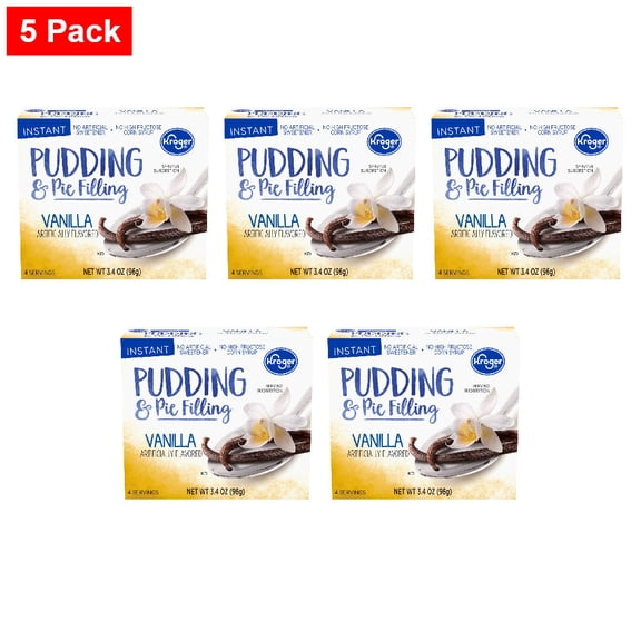 Kroger Vanilla Pudding & Pie Filling 3.4 oz - 5 Pack