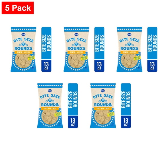 Kroger White Corn Bite Size Rounds Tortilla Chips 13 oz - 5 Pack