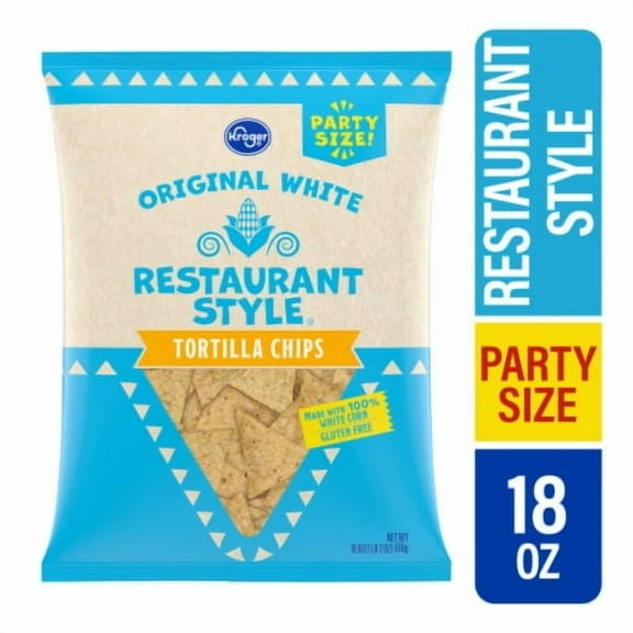 Kroger White Corn Restaurant Style Tortilla Chips Family Size 18 oz
