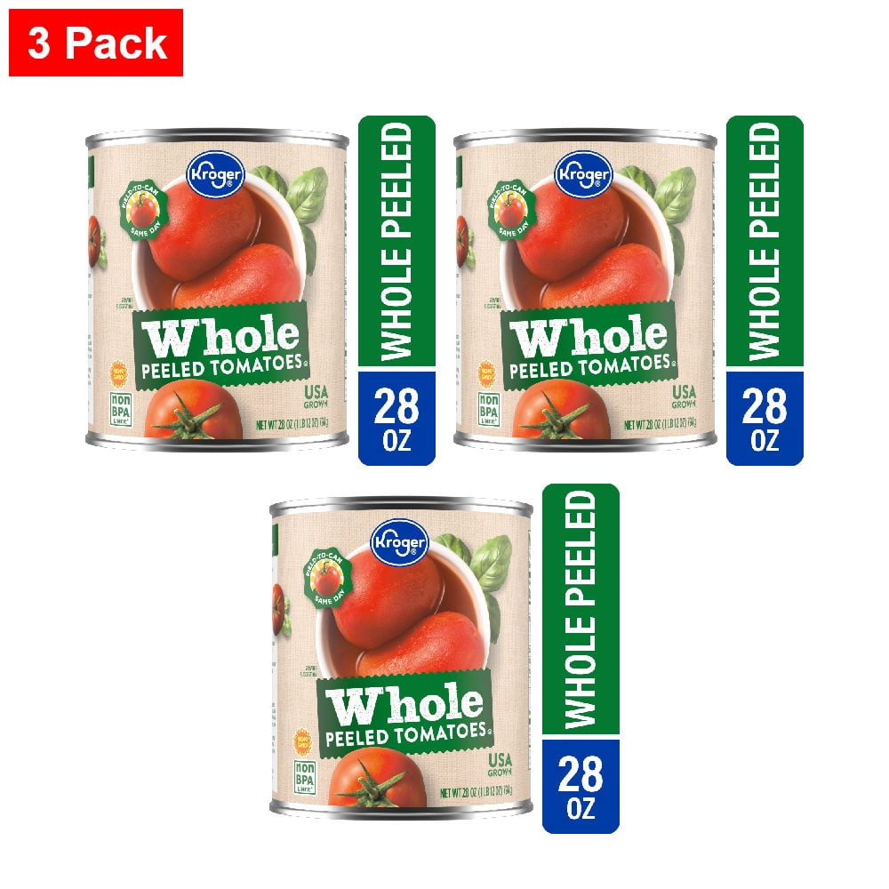 Kroger Whole Peeled Tomatoes 28 oz - 3 Pack