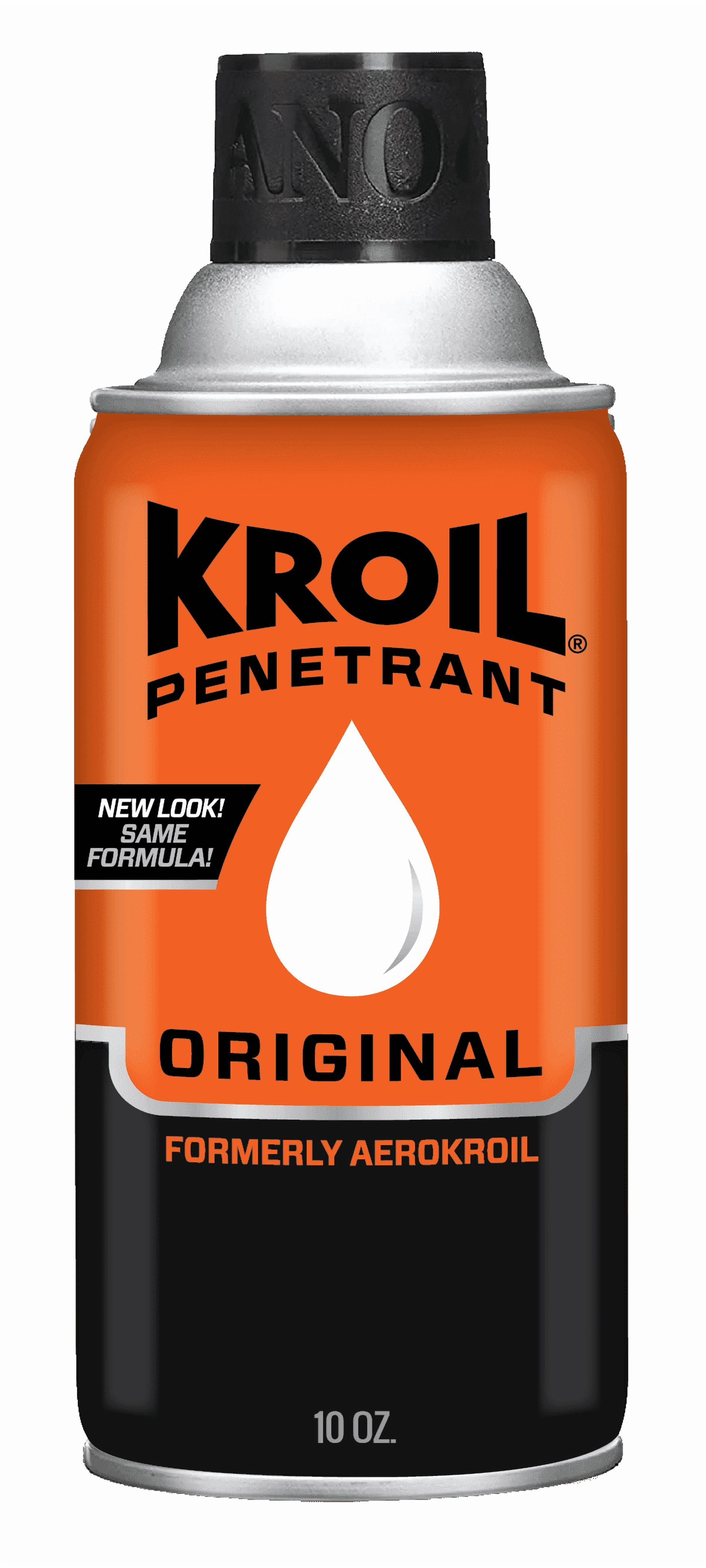 Kroil Original Penetrating Oil (Aerosol Spray-10oz Can-Case of 4), Penetrant for Rusted Bolts, Metal, Hinges, Chains, Moving Parts, Rust, Corrosion Inhibitor (AZKS102C4)