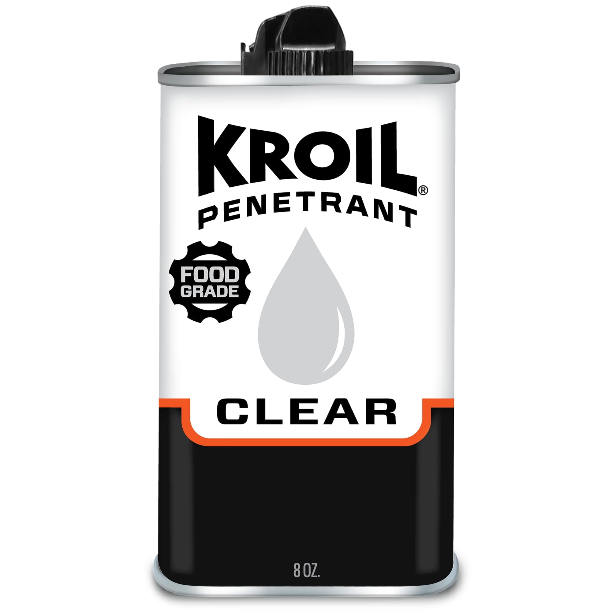 Kroil Clear Food Grade Penetrating Oil Drip-8oz Can-Single, Odorless Non-Staining Industrial Rust Penetrant, NSF-H1 Registered, Kosher Certified CKL081