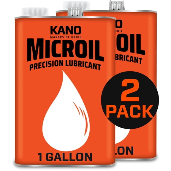 Kroil Microil Precision Lubricant (Liquid-1 Gallon Can-Case of 2), Multipurpose Drip Oil for Long-Lasting Instrument Lubrication on Bearings, Firearms, Hinges, Chains, Small Mechanisms (AZMC011C2)