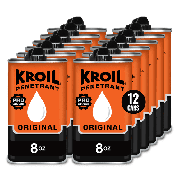 Kroil Original Penetrating Oil (Drip-8oz Can-Case of 12), Penetrant for Rusted Bolts, Metal, Hinges, Chains, Moving Parts, Rust, Corrosion Inhibitor (AZKL081C12)