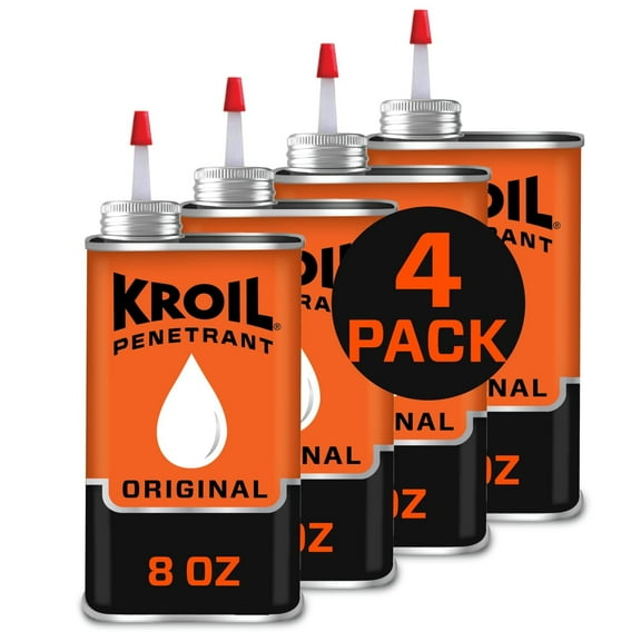 Kroil Original Penetrating Oil Drip-8oz Can-Case of 4 Penetrant for Rusted Bolts, Metal, Hinges, Chains, Moving Parts Rust, Corrosion Inhibitor AZKL081C4