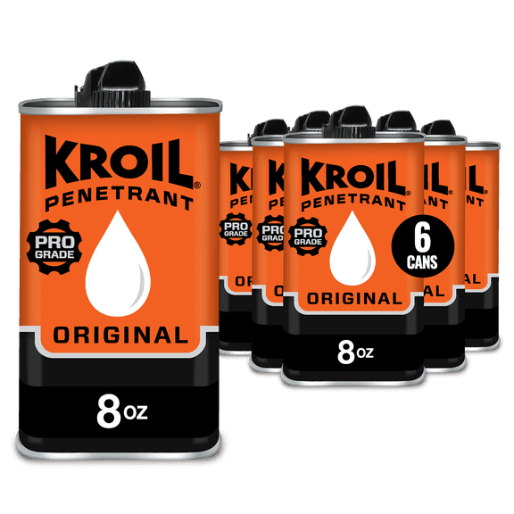 Kroil Original Penetrating Oil (Drip-8oz Can-Case of 6), Penetrant for Rusted Bolts, Metal, Hinges, Chains, Moving Parts