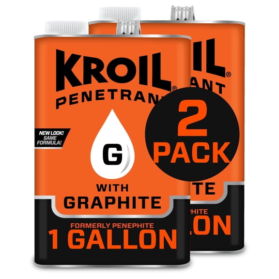 Kroil Penetrant with Graphite (Liquid-1 Gallon Can-Case of 2), High Temperature Penetrating Lubricant for Small Gaps, Corroded Metal, Seized Parts (AZPH011C2)
