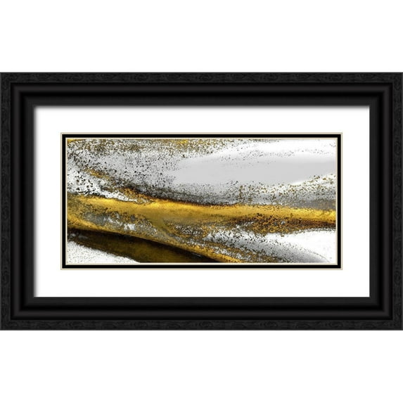Kroker, Wendy 32x17 Black Ornate Wood Framed with Double Matting Museum Art Print Titled - Gold Stream White